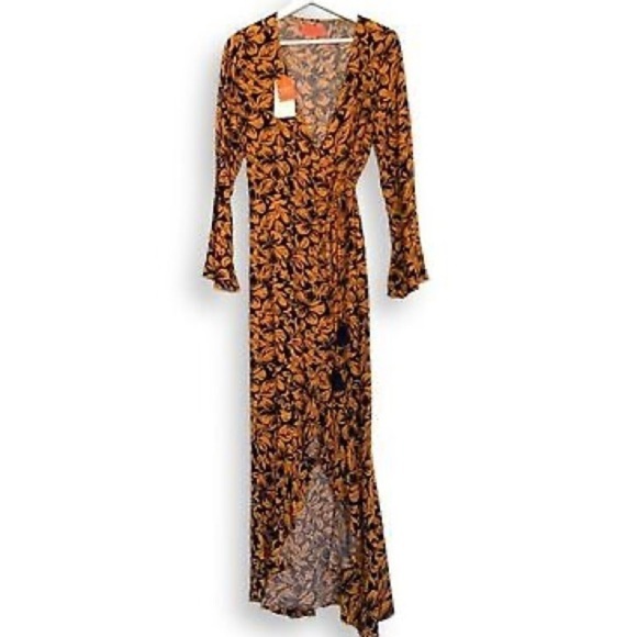 NWT Maaji Sunset Elixir Kimono Wrap Cover Up Long Floral Dress - Picture 5 of 13